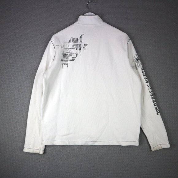 Point Zero Y2K Quarter Zip Cotton Sweater Large - Picture 2 of 7